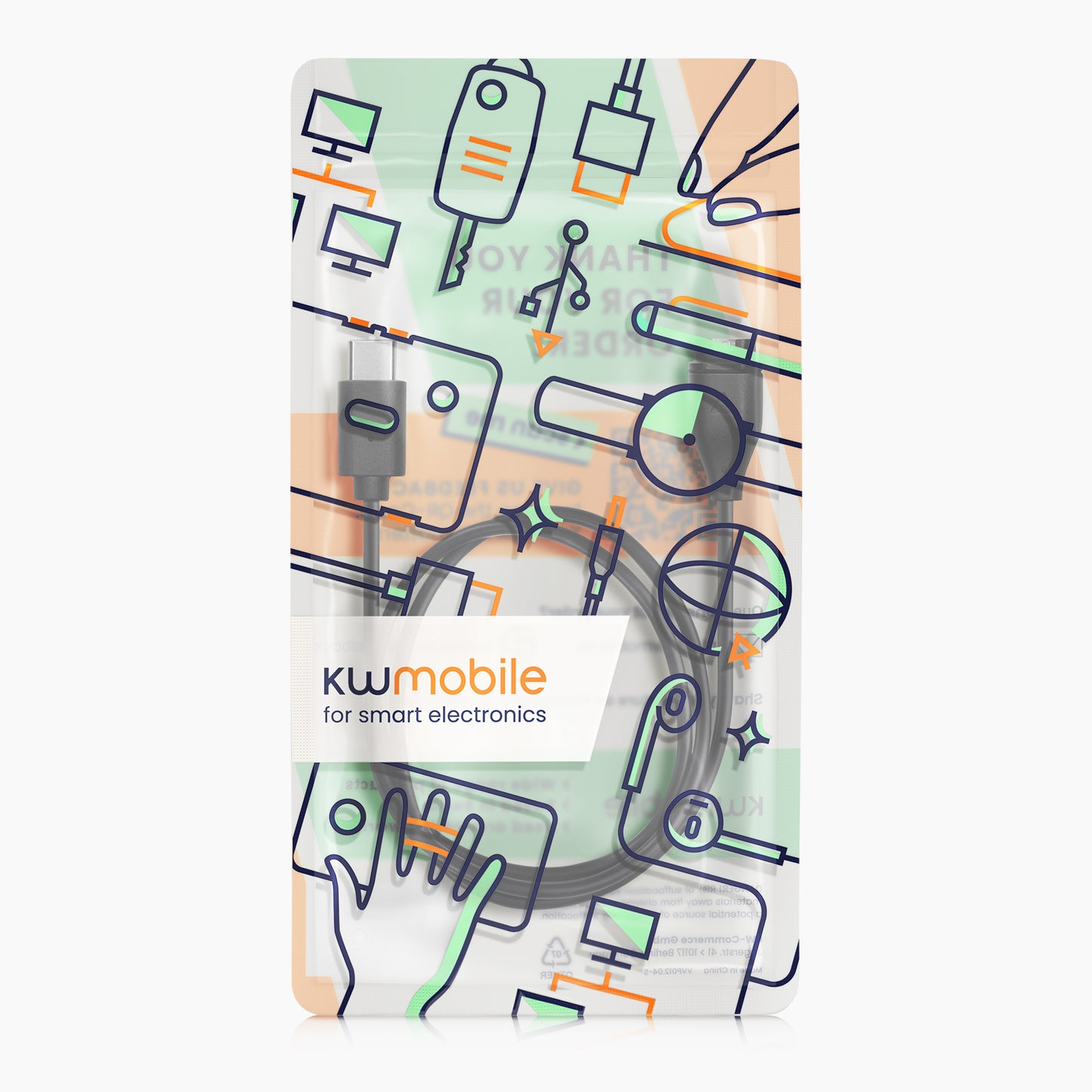 kwmobile USB C Ladekabel kompatibel mit Garmin vivomove 3S / vivoactive 4 4S 5 / Venu 3 / Venu 3S - Kabel Charger - Smart Watch Typ C Ersatzkabel - Fitnesstracker Aufladekabel