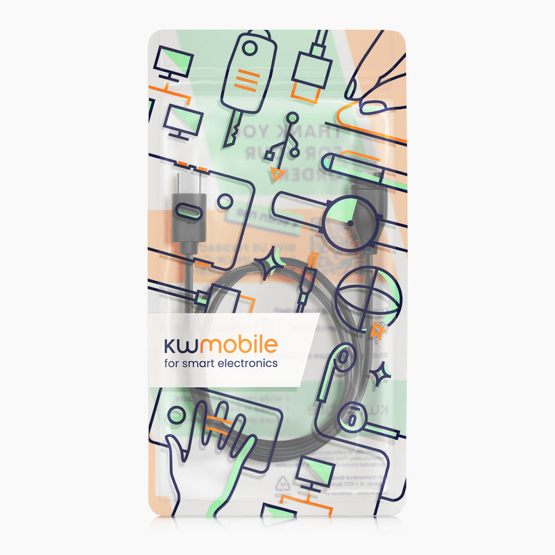 kwmobile USB C Ladekabel kompatibel mit Garmin vivomove 3S / vivoactive 4 4S 5 / Venu 3 / Venu 3S - Kabel Charger - Smart Watch Typ C Ersatzkabel - Fitnesstracker Aufladekabel