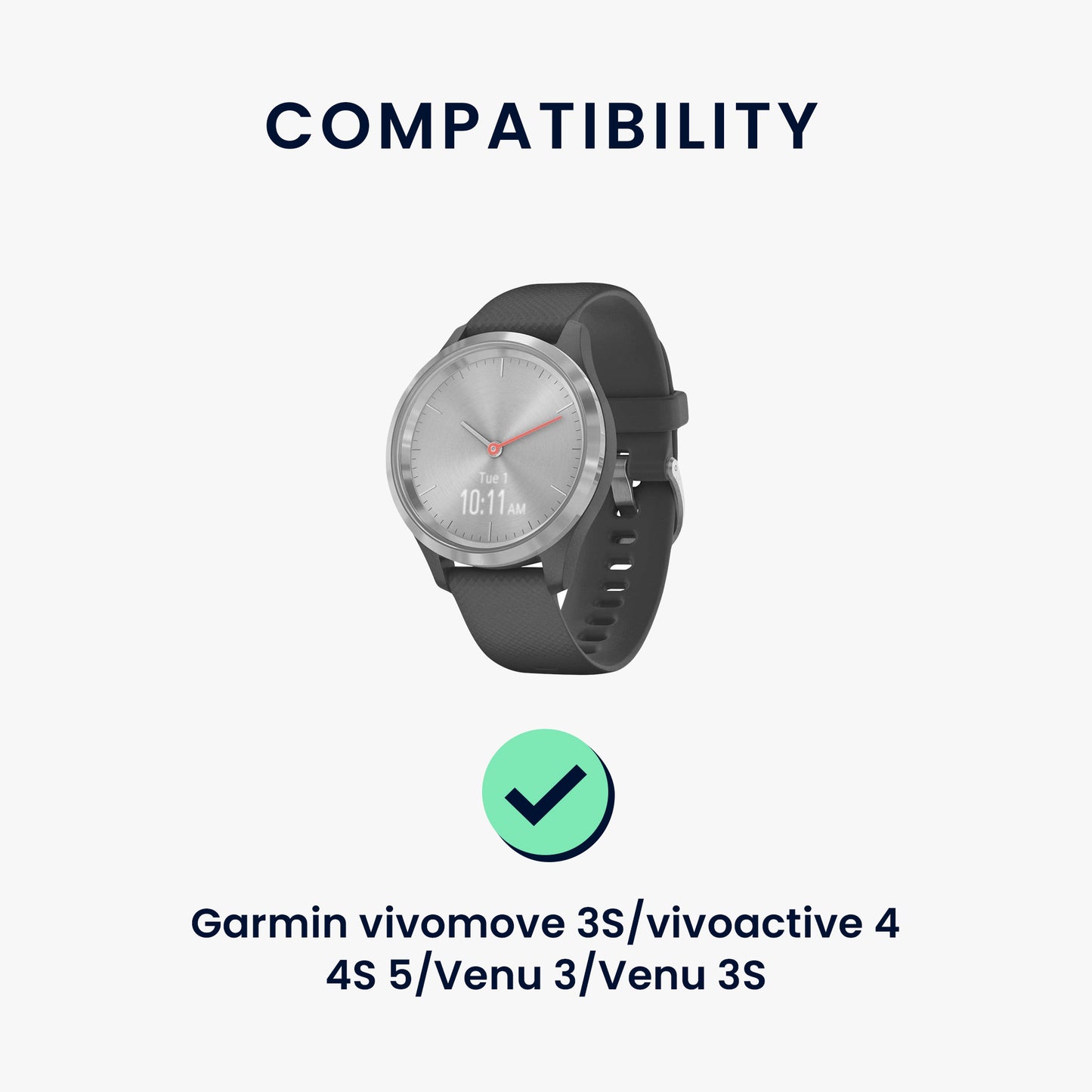 kwmobile USB C Ladekabel kompatibel mit Garmin vivomove 3S / vivoactive 4 4S 5 / Venu 3 / Venu 3S - Kabel Charger - Smart Watch Typ C Ersatzkabel - Fitnesstracker Aufladekabel