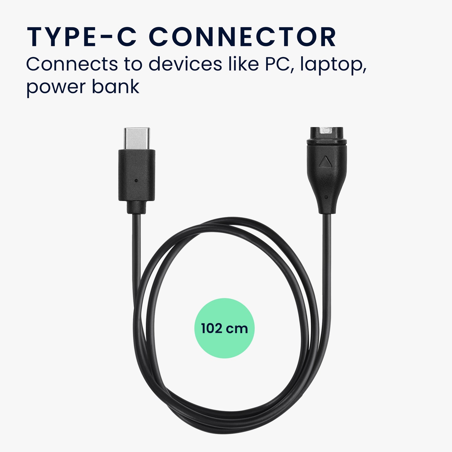 kwmobile USB C Ladekabel kompatibel mit Garmin vivomove 3S / vivoactive 4 4S 5 / Venu 3 / Venu 3S - Kabel Charger - Smart Watch Typ C Ersatzkabel - Fitnesstracker Aufladekabel