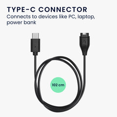 kwmobile USB C Ladekabel kompatibel mit Garmin vivomove 3S / vivoactive 4 4S 5 / Venu 3 / Venu 3S - Kabel Charger