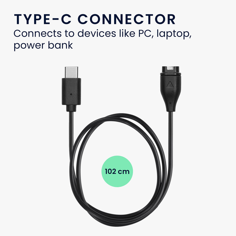 kwmobile USB C Ladekabel kompatibel mit Garmin vivomove 3S / vivoactive 4 4S 5 / Venu 3 / Venu 3S - Kabel Charger - Smart Watch Typ C Ersatzkabel - Fitnesstracker Aufladekabel