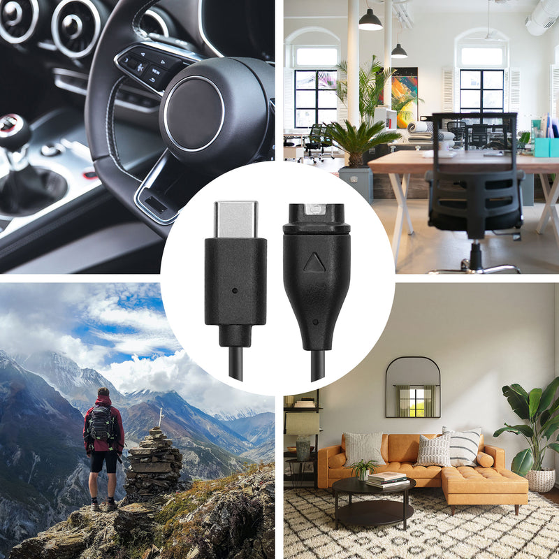 kwmobile USB C Ladekabel kompatibel mit Garmin vivomove 3S / vivoactive 4 4S 5 / Venu 3 / Venu 3S - Kabel Charger - Smart Watch Typ C Ersatzkabel - Fitnesstracker Aufladekabel
