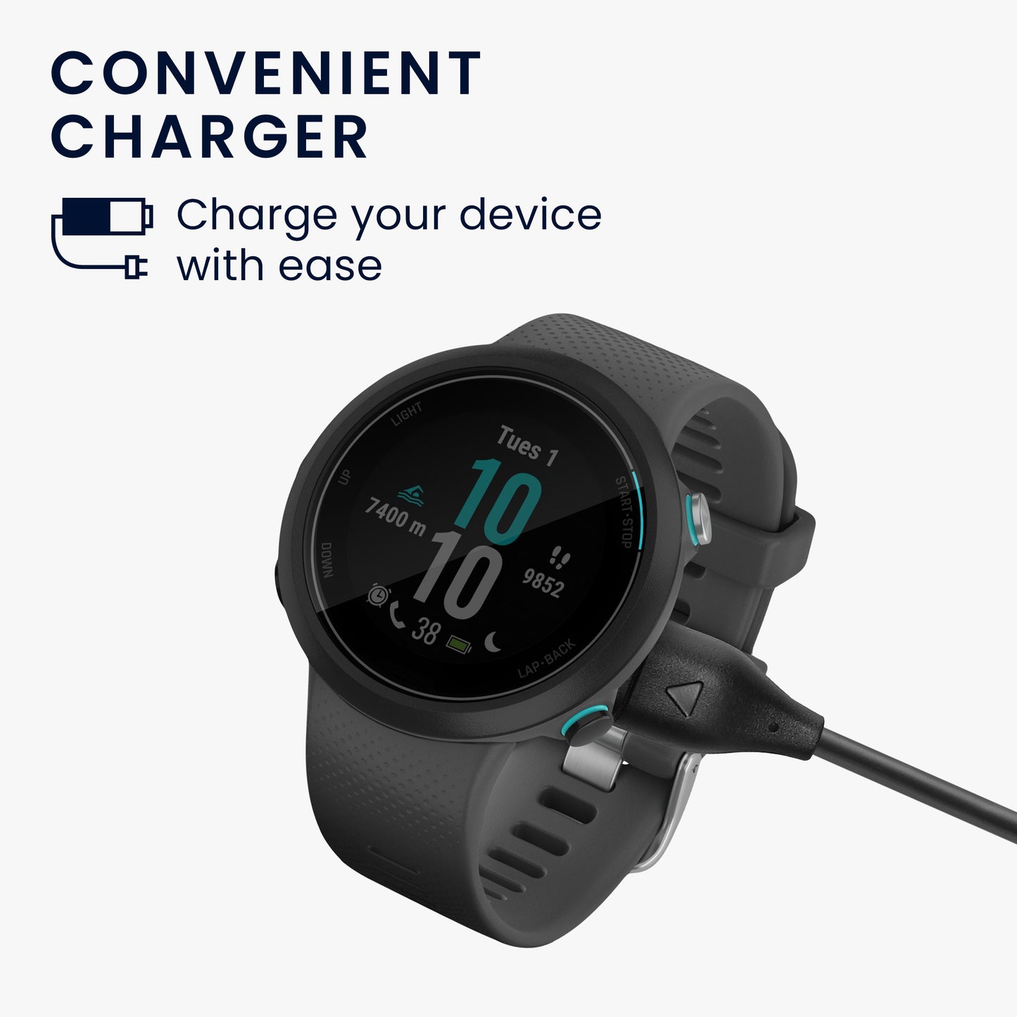 kwmobile USB C Ladekabel kompatibel mit Garmin Swim 2 / Tactix7 / Enduro / Epix 2 / Epix Pro - Kabel Charger - Smart Watch Ersatzkabel - Fitnesstracker Aufladekabel