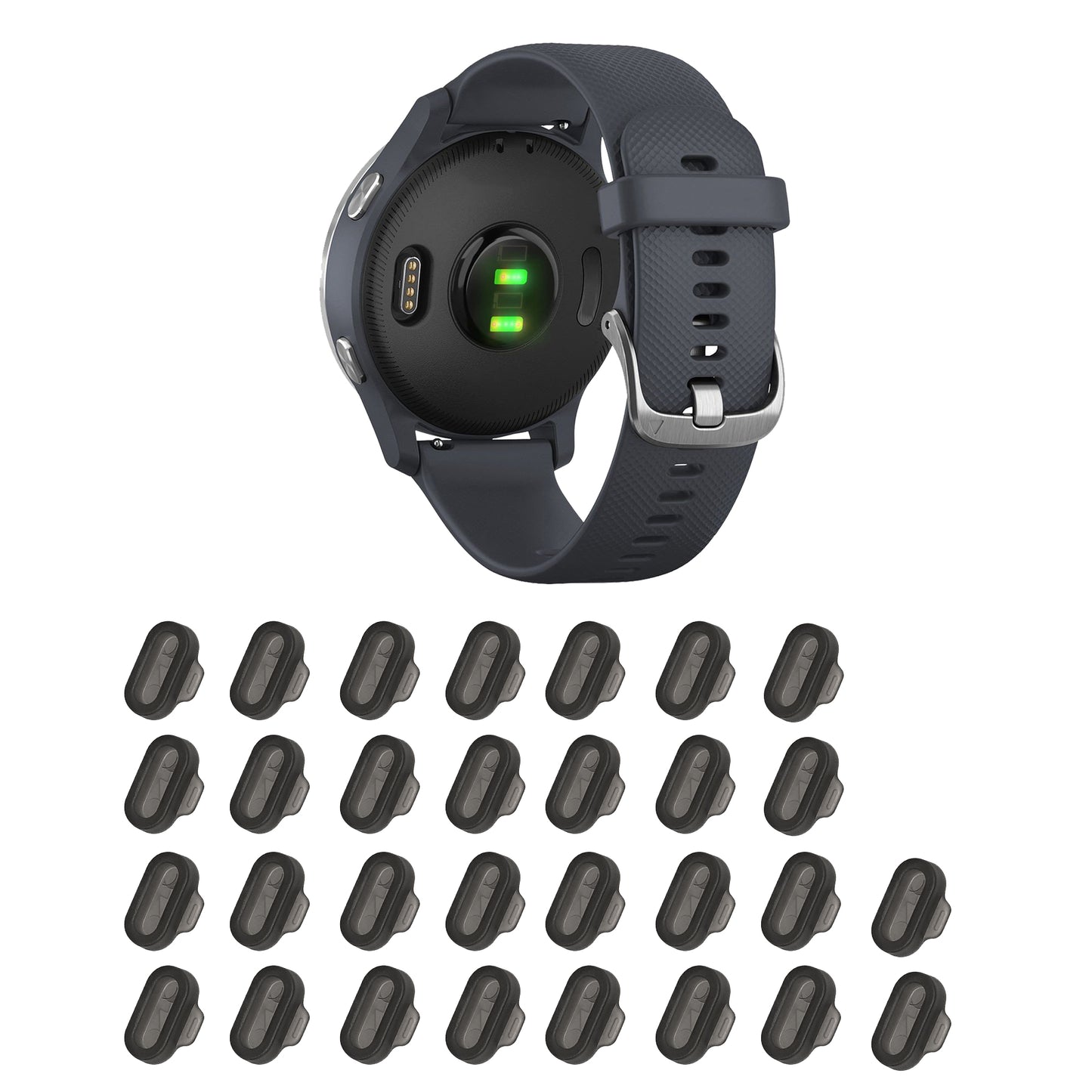 kwmobile 30x Staubschutz kompatibel mit Garmin Venu / Forerunner / Vivomove / Fenix - Staub Stecker Ladebuchse - Abdeckung