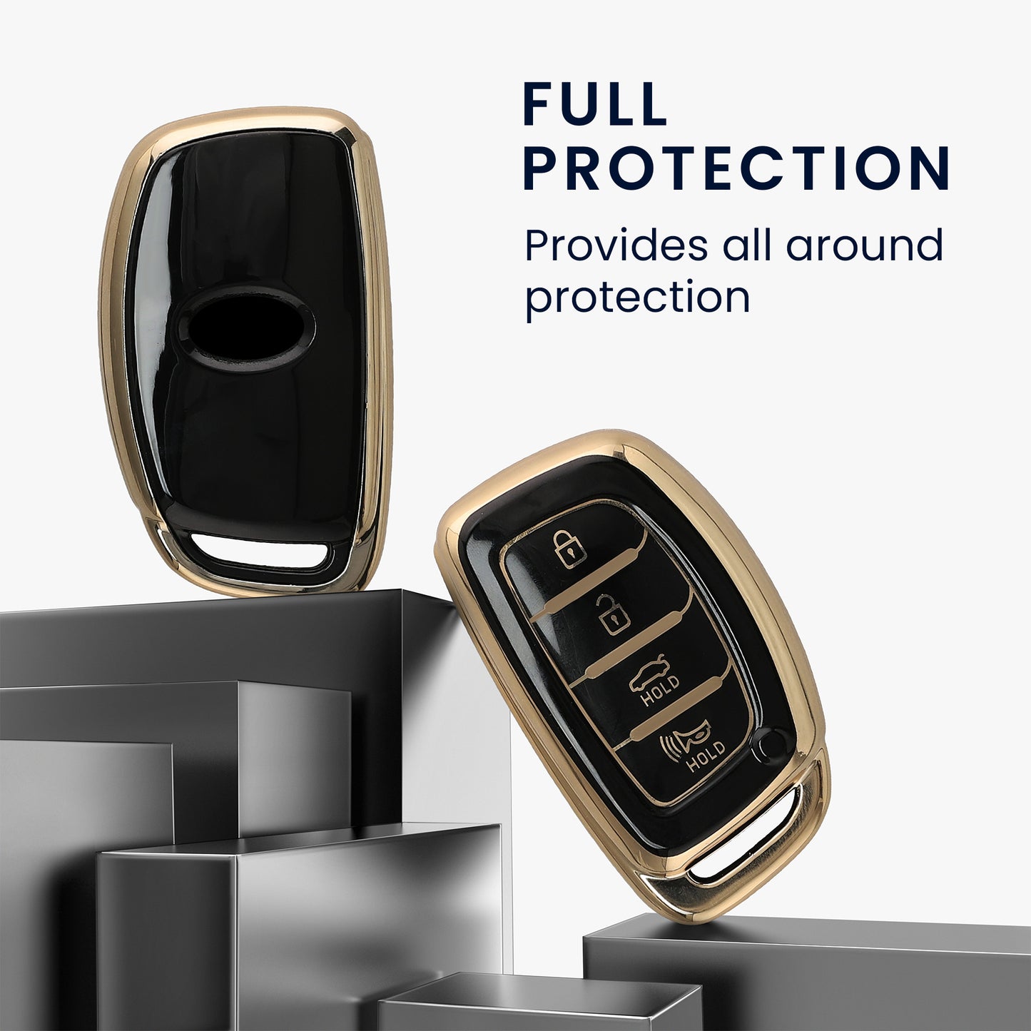 kwmobile Autoschlüssel Hülle kompatibel mit Hyundai 4-Tasten Sonata Tucson Ioniq - Schlüsselhülle Silikon Cover