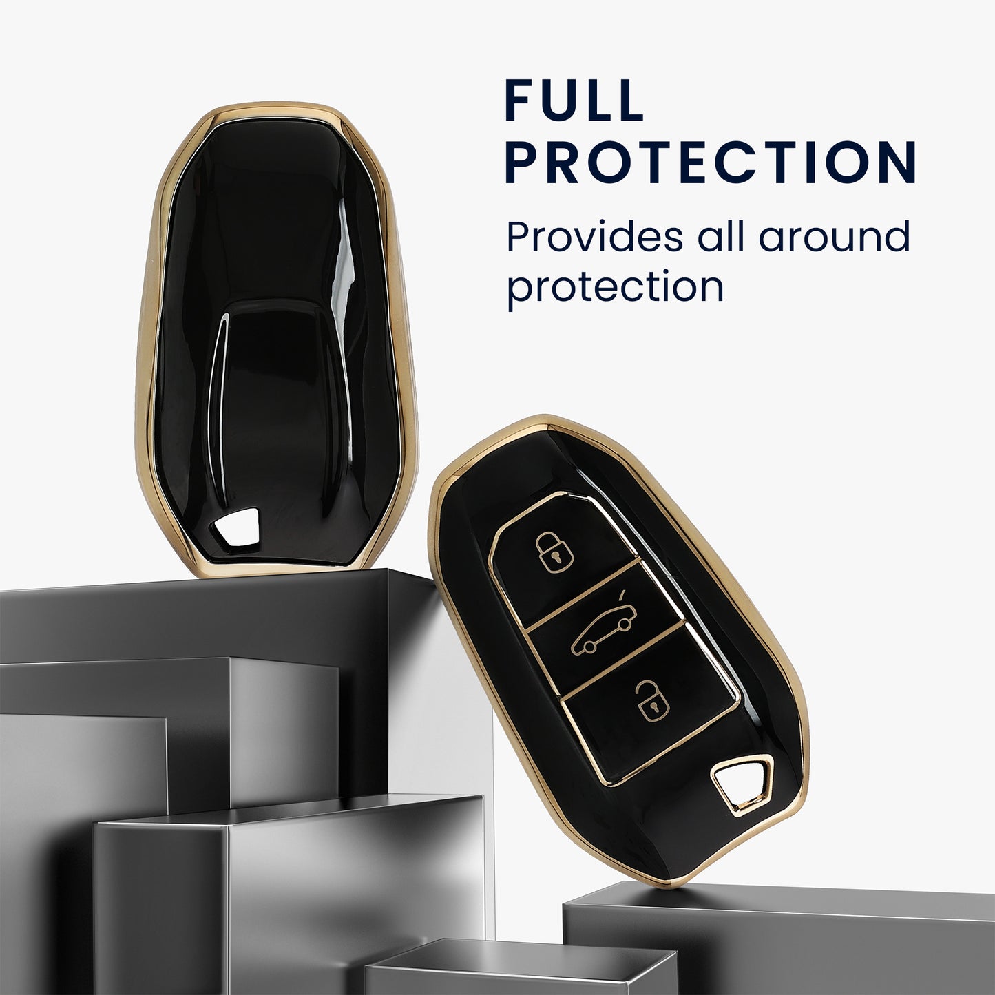 kwmobile Autoschlüssel Hülle kompatibel mit Opel 3-Tasten Smartkey Autoschlüssel Keyless Go - Schlüsselhülle Cover