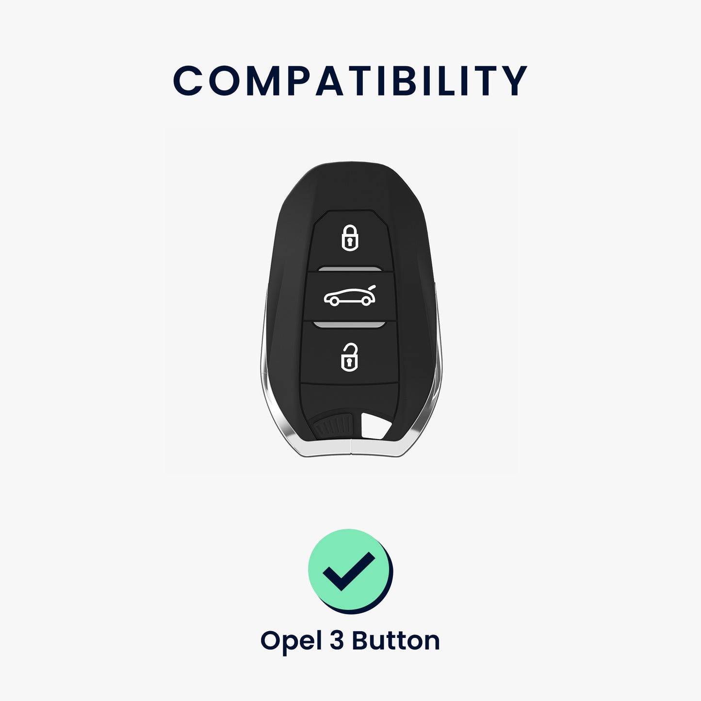 kwmobile Autoschlüssel Hülle kompatibel mit Opel 3-Tasten Smartkey Autoschlüssel Keyless Go - Schlüsselhülle Cover