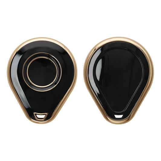 kwmobile Motorradschlüssel Hülle kompatibel mit Harley Davidson Motorradschlüssel - Motorrad Schlüsselhülle Silikon Cover - Fahrzeugschlüssel Case in Schwarz Gold Schwarz  [dsg01]