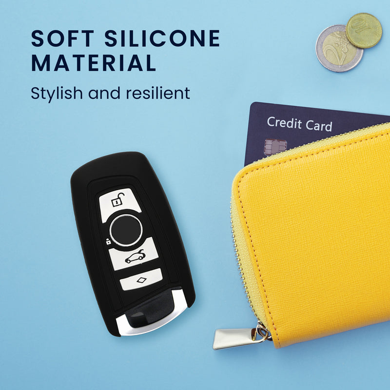 kwmobile Autoschlüssel Hülle kompatibel mit BMW 4-Tasten SmartKey Autoschlüssel