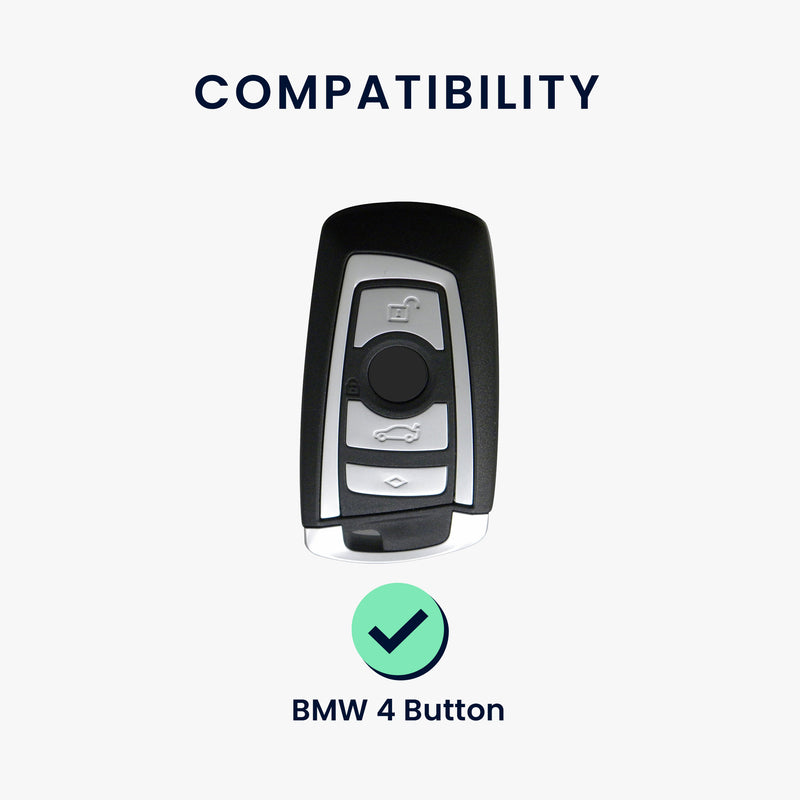 kwmobile Autoschlüssel Hülle kompatibel mit BMW 4-Tasten SmartKey Autoschlüssel