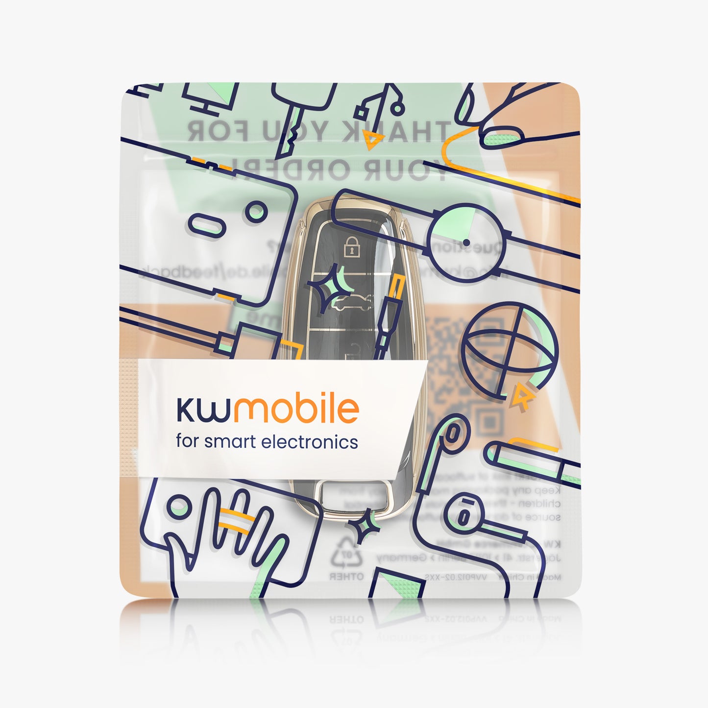 kwmobile Autoschlüssel Hülle kompatibel mit Audi A6 A7 A8 Q7 Q8 E-Tron 3-Tasten Autoschlüssel Keyless