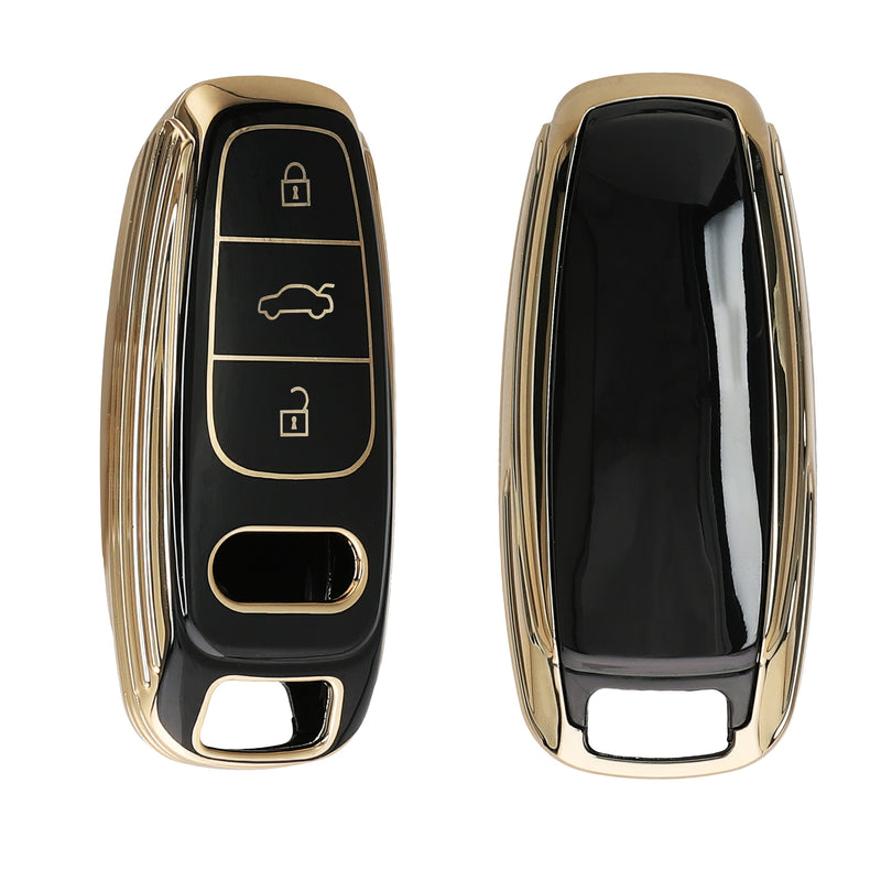 kwmobile Autoschlüssel Hülle kompatibel mit Audi A6 A7 A8 Q7 Q8 E-Tron 3-Tasten Autoschlüssel Keyless