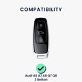 kwmobile Autoschlüssel Hülle kompatibel mit Audi A6 A7 A8 Q7 Q8 E-Tron 3-Tasten Autoschlüssel Keyless