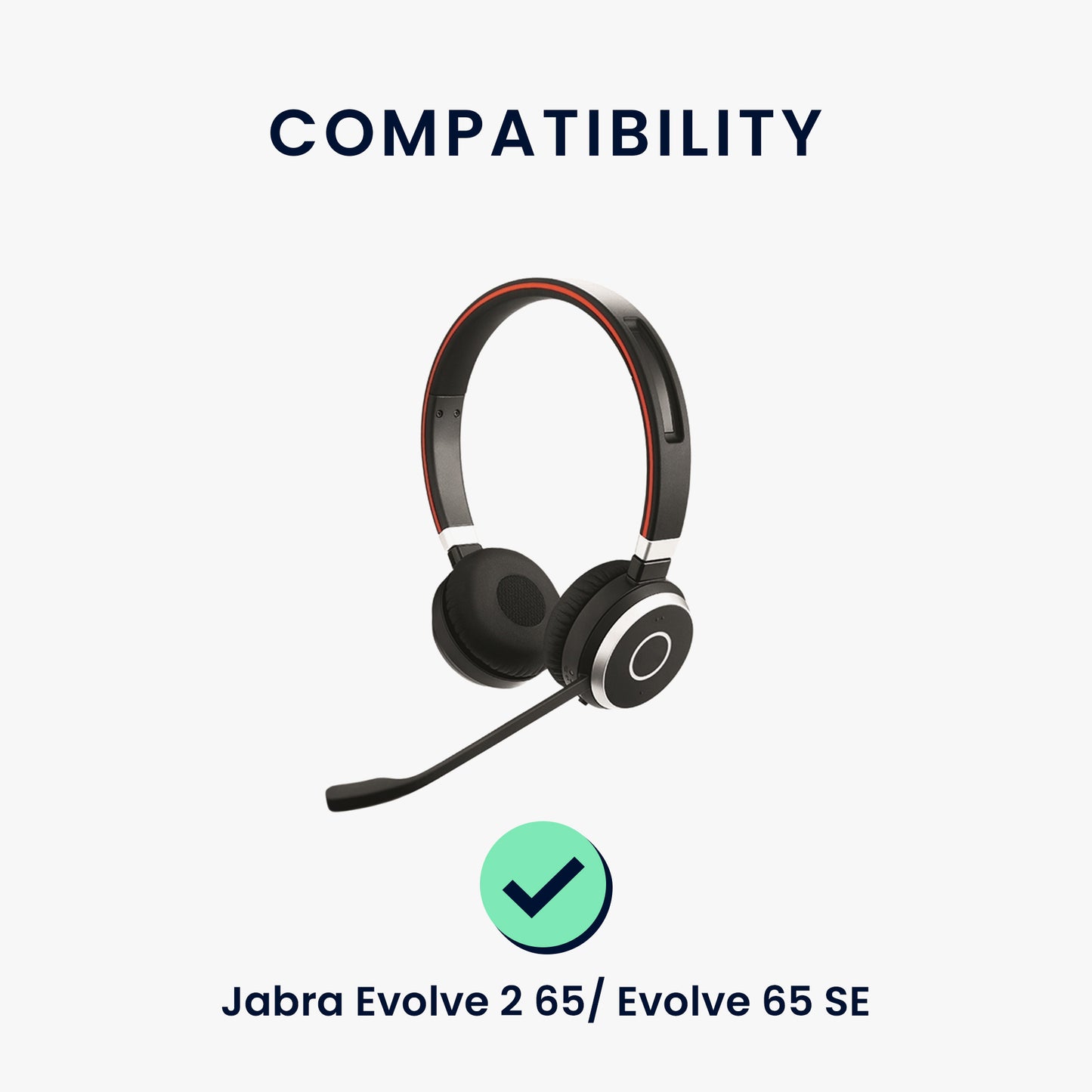 kwmobile Ohr Polster für Jabra Evolve 2 65 / Evolve 65 SE Ohrpolster Ersatz Kopfhörer Ersatzteile Over Ear Headphones