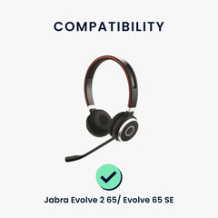 kwmobile Ohr Polster für Jabra Evolve 2 65 / Evolve 65 SE Ohrpolster Ersatz Kopfhörer Ersatzteile Over Ear Headphones