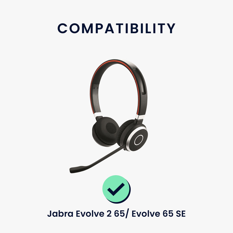 kwmobile Ohr Polster für Jabra Evolve 2 65 / Evolve 65 SE Ohrpolster Ersatz Kopfhörer Ersatzteile Over Ear Headphones