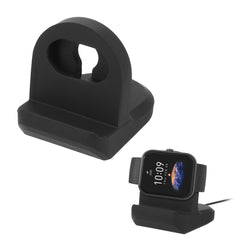 kwmobile Kabellose Ladestation kompatibel mit Huami Amazfit GTR mini / Bip 3 / Bip 3 Pro / Bip 5 / GTS 4 Mini Halterung - Ladeständer-Halter für Smartwatch - Fitnesstracker Halter - Schwarz Schwarz  