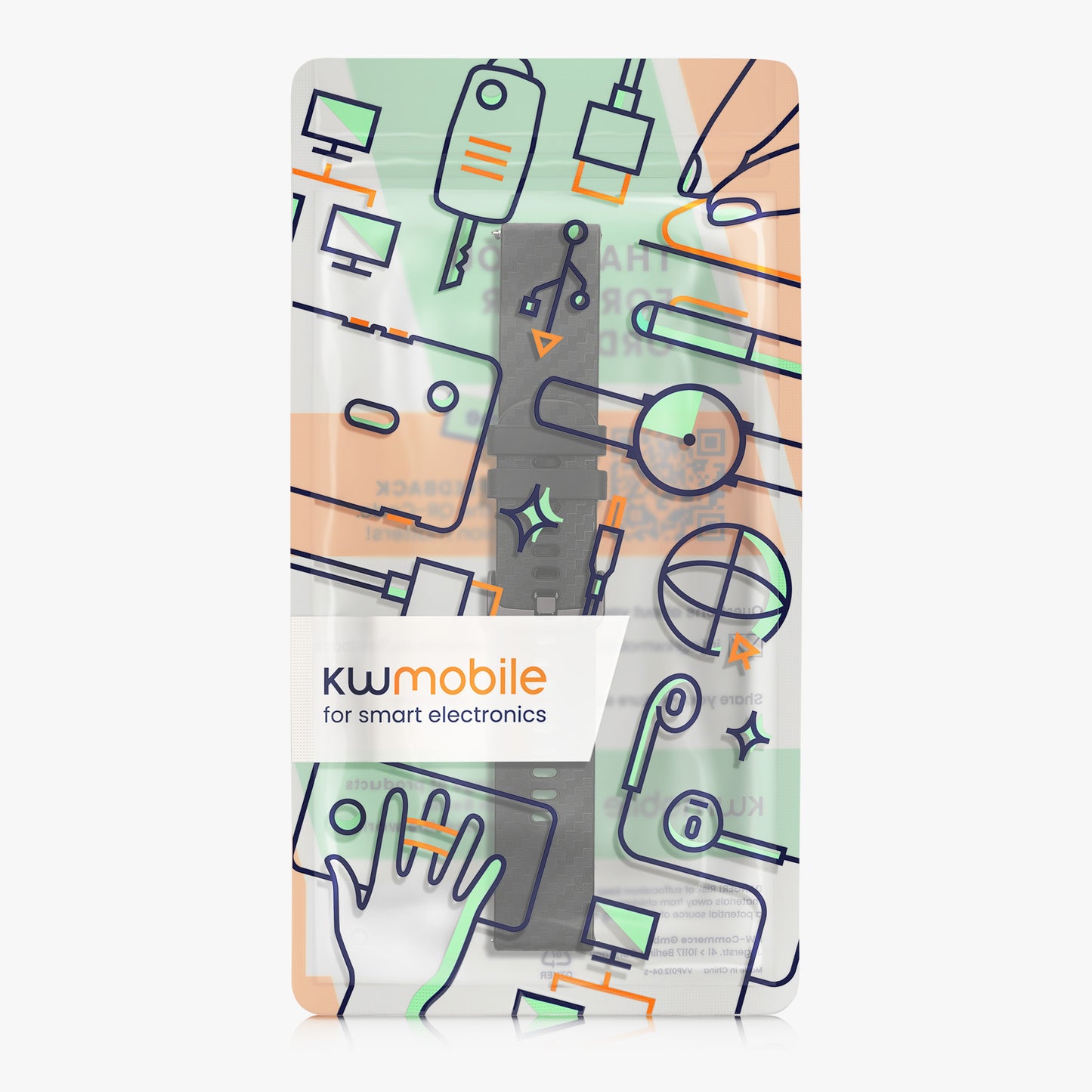 kwmobile Ersatzarmband kompatibel mit Xiaomi Watch S4/S4 Sport/S3/S2/Watch S1 Active/Redmi Watch 5 Active Armband Fitnesstracker Band aus Silikon Carbon Print Band für Smartwatch