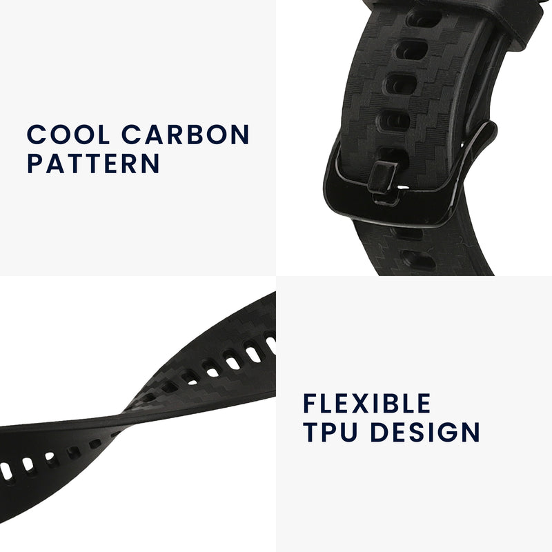 kwmobile Ersatzarmband kompatibel mit Xiaomi Watch S4/S4 Sport/S3/S2/Watch S1 Active/Redmi Watch 5 Active Armband Fitnesstracker Band aus Silikon Carbon Print Band für Smartwatch
