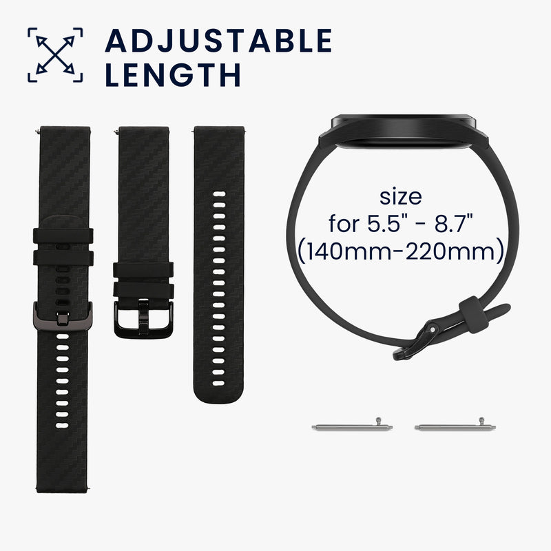 kwmobile Ersatzarmband kompatibel mit Xiaomi Watch S4/S4 Sport/S3/S2/Watch S1 Active/Redmi Watch 5 Active Armband Fitnesstracker Band aus Silikon Carbon Print Band für Smartwatch