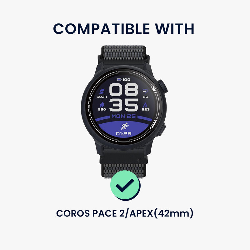 kwmobile Ersatzarmband kompatibel mit COROS PACE 2 / APEX (42mm) Armband - Fitnesstracker Band aus Silikon - Carbon Print Band für Smartwatch
