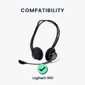 kwmobile Ohr Polster für Logitech PC960 / H960 / H650E / H820E Ohrpolster Ersatzteile Kopfhörer Ersatzpolster für Over Ear Headphones