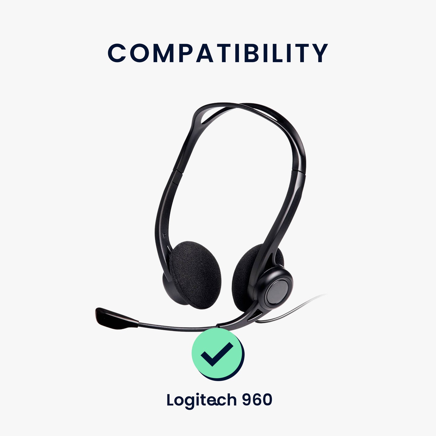 kwmobile Ohr Polster für Logitech PC960 / H960 / H650E / H820E Ohrpolster Ersatzteile Kopfhörer Ersatzpolster für Over Ear Headphones