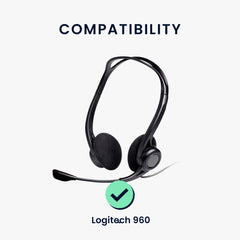 kwmobile Ohr Polster für Logitech PC960 / H960 / H650E / H820E Ohrpolster Ersatzteile Kopfhörer Ersatzpolster für Over