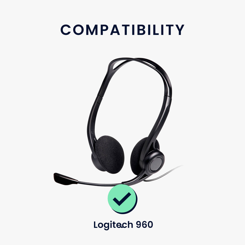 kwmobile Ohr Polster für Logitech PC960 / H960 / H650E / H820E Ohrpolster Ersatzteile Kopfhörer Ersatzpolster für Over Ear Headphones