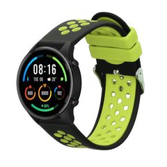 kwmobile Ersatzarmband kompatibel mit Xiaomi Watch S4/S4 Sport/S3/S2/Watch S1 Active/Redmi Watch 5 Active Armband - Fitnesstracker Band aus Silikon in Schwarz Grün Schwarz  [dsg02]