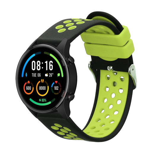 kwmobile Ersatzarmband kompatibel mit Xiaomi Watch S4/S4 Sport/S3/S2/Watch S1 Active/Redmi Watch 5 Active Armband - Fitnesstracker Band aus Silikon in Schwarz Grün Schwarz  [dsg02]