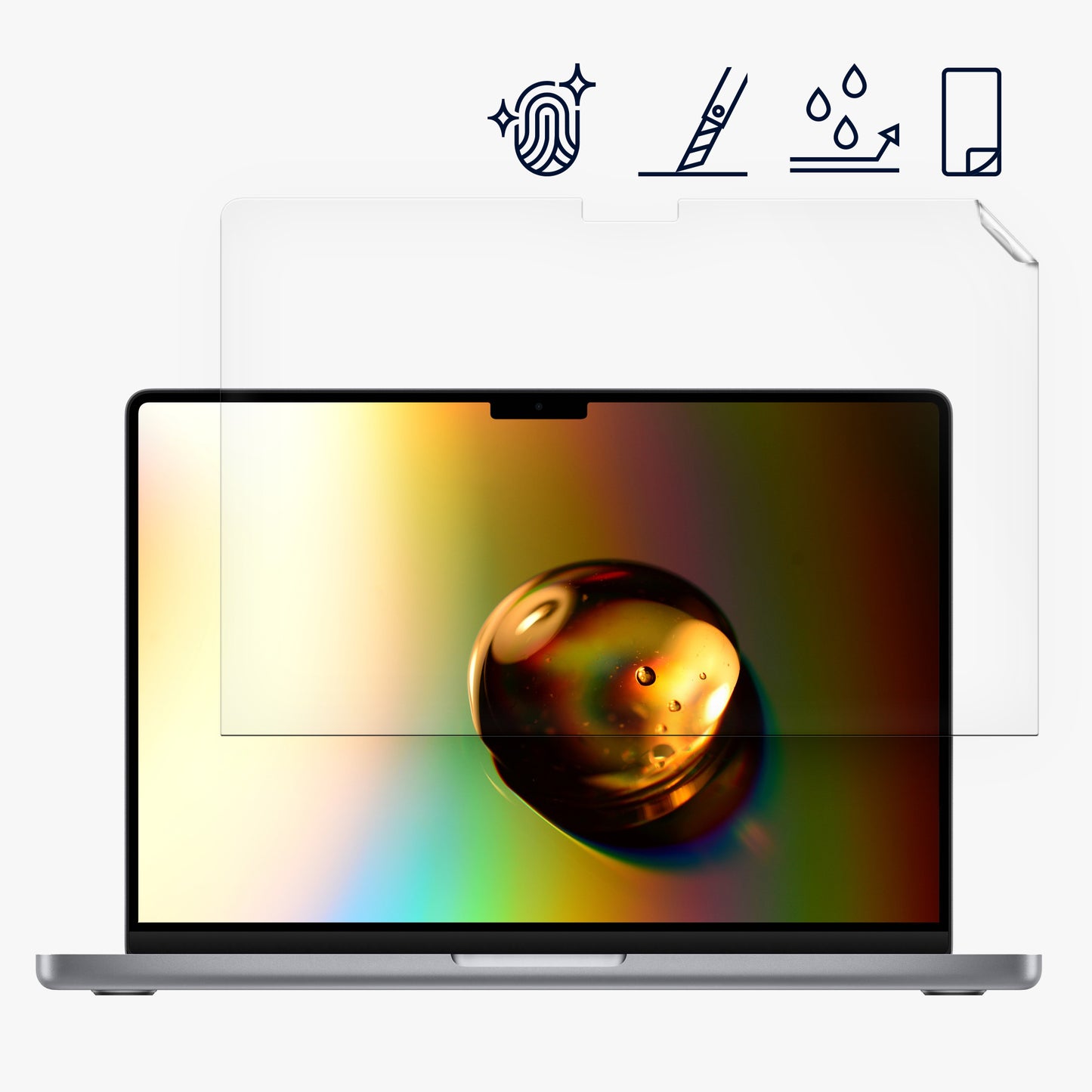 Displayschutzfolie kompatibel mit Apple Macbook Pro 14.2" 2023 M3 A2918 / A2992