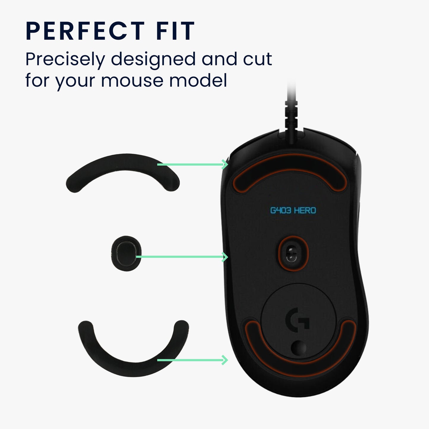 kwmobile Mouse Feet Sticker kompatibel mit Logitech G403 / G603 / G703 Ersatz Glider Mausfüße passgenau Maus Glides