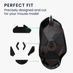 kwmobile Mouse Feet Sticker kompatibel mit Logitech G402 Ersatz Glider Mausfüße passgenau Maus Glides - Schwarz