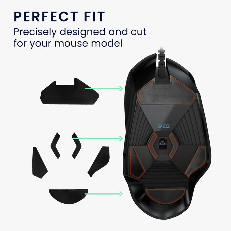 kwmobile Mouse Feet Sticker kompatibel mit Logitech G402 Ersatz Glider Mausfüße passgenau Maus Glides