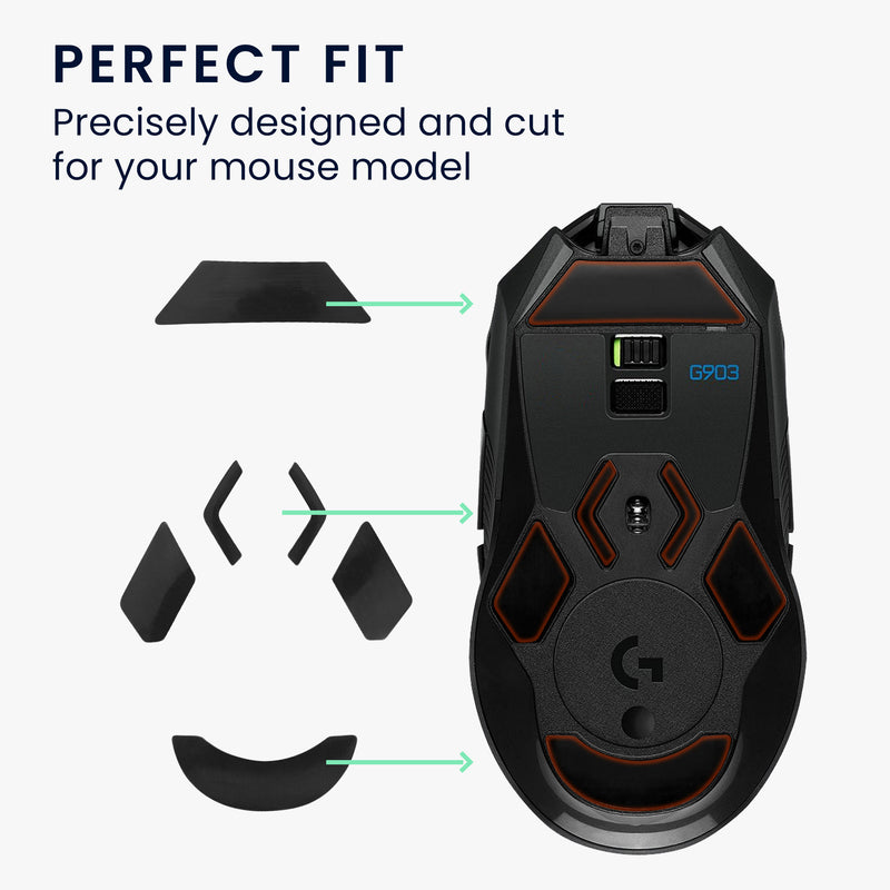kwmobile Mouse Feet Sticker kompatibel mit Logitech G903 Ersatz Glider Mausfüße passgenau Maus Glides