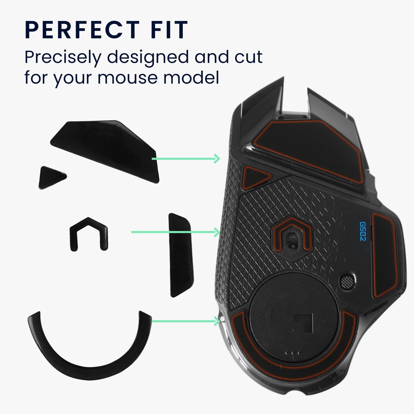 kwmobile Mouse Feet Sticker kompatibel mit Logitech G502 wireless Ersatz Glider Mausfüße passgenau Maus Glides