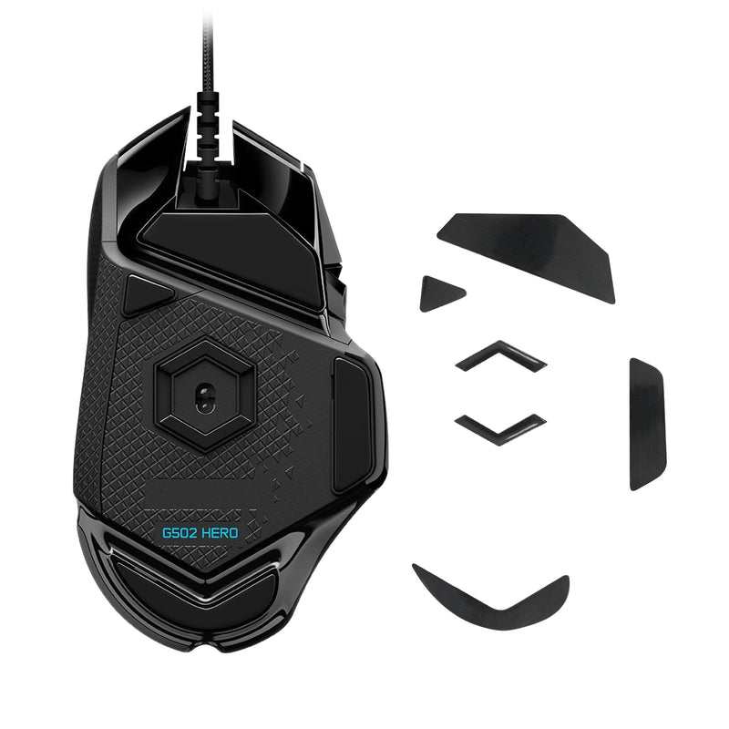 kwmobile Mouse Feet Sticker kompatibel mit Logitech G502 wired (not for wireless) Ersatz Glider - Mausfüße passgenau - Maus Glides in Schwarz Schwarz  