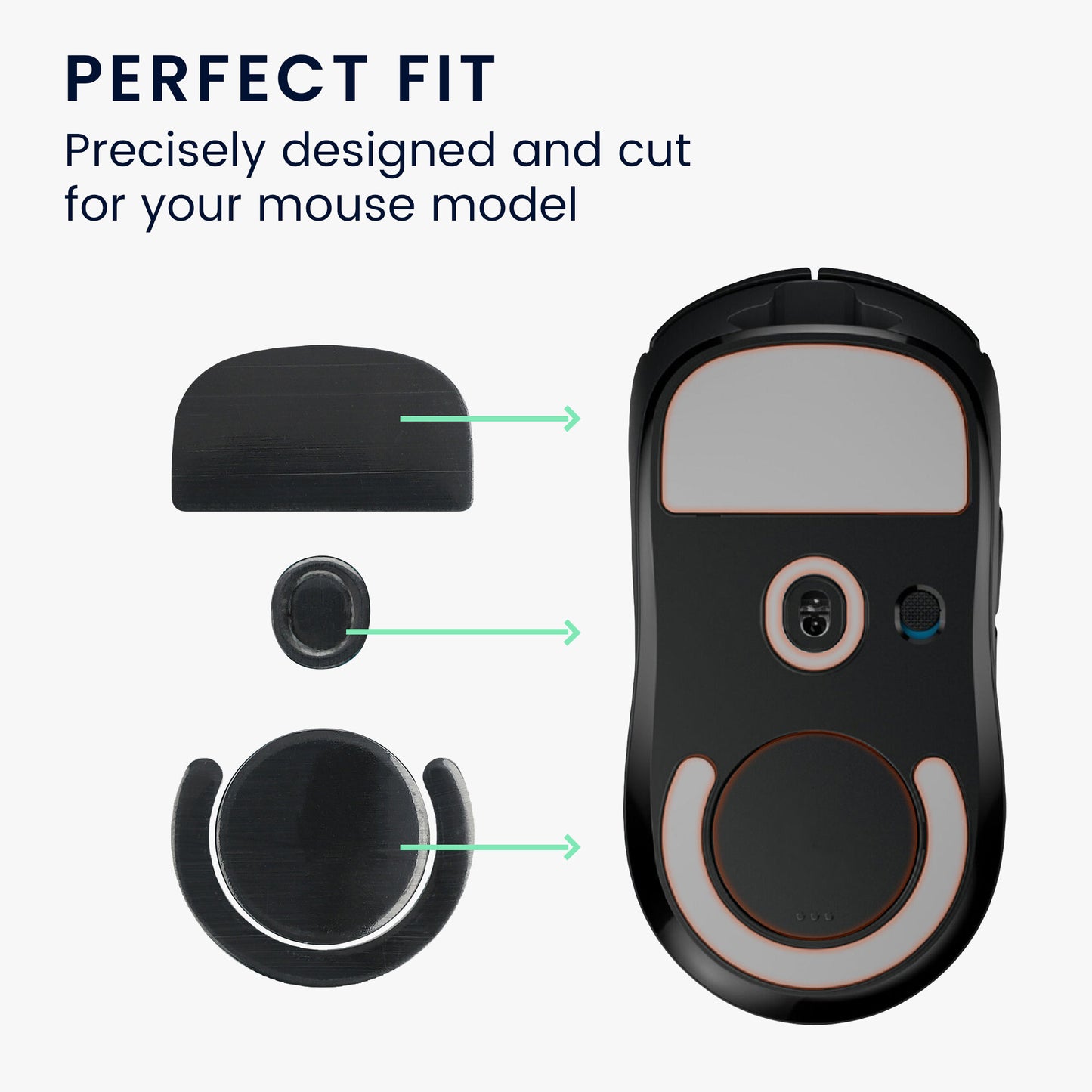 kwmobile Mouse Feet Sticker kompatibel mit Logitech G PRO X Superlight 2 Ersatz Glider Mausfüße passgenau Maus Glides