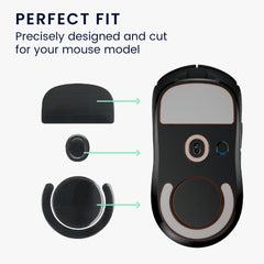 kwmobile Mouse Feet Sticker kompatibel mit Logitech G PRO X Superlight 2 Ersatz Glider Mausfüße passgenau Maus Glides