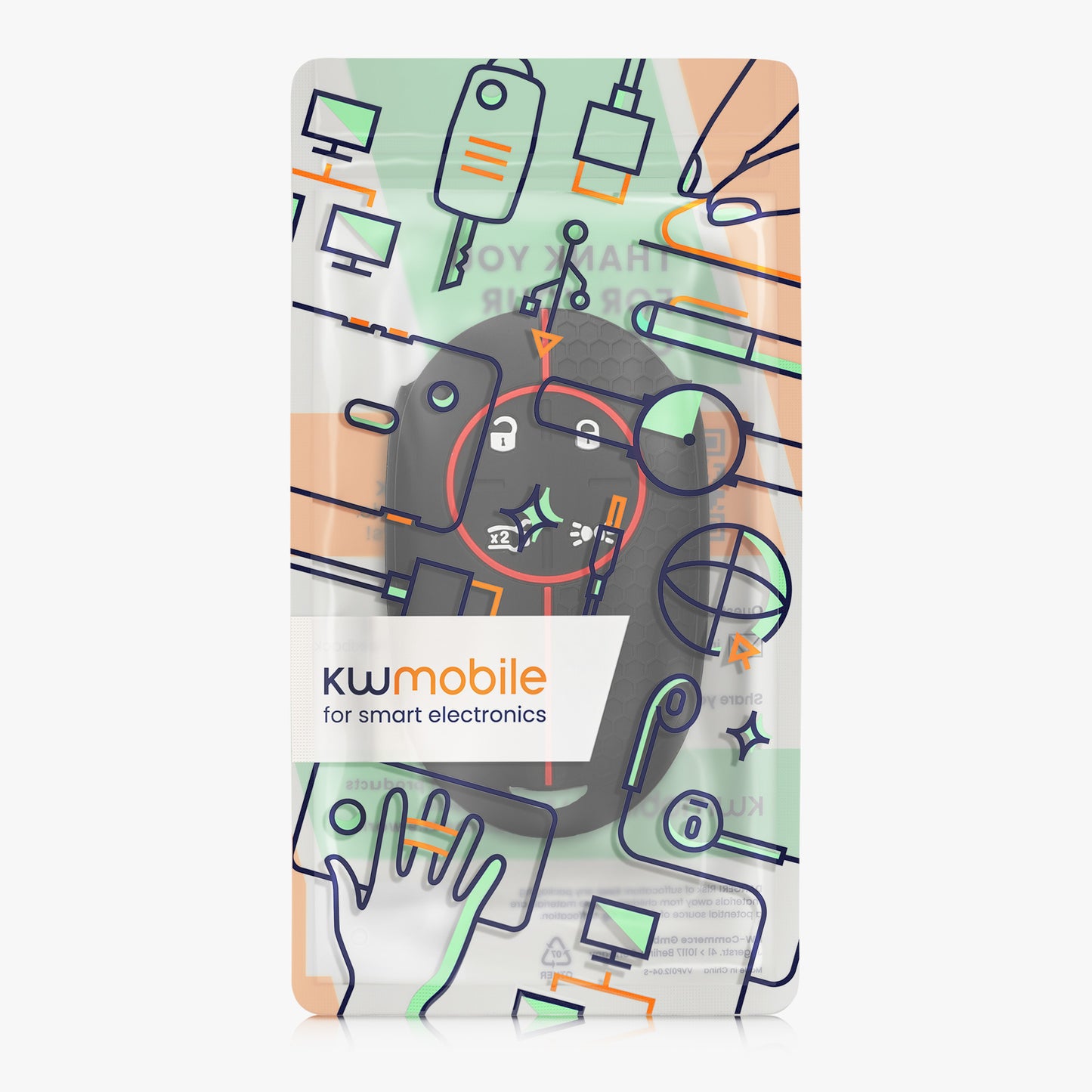 kwmobile Autoschlüssel Schutzhülle kompatibel mit Fiat 500E 4-Tasten Autoschlüssel Hülle