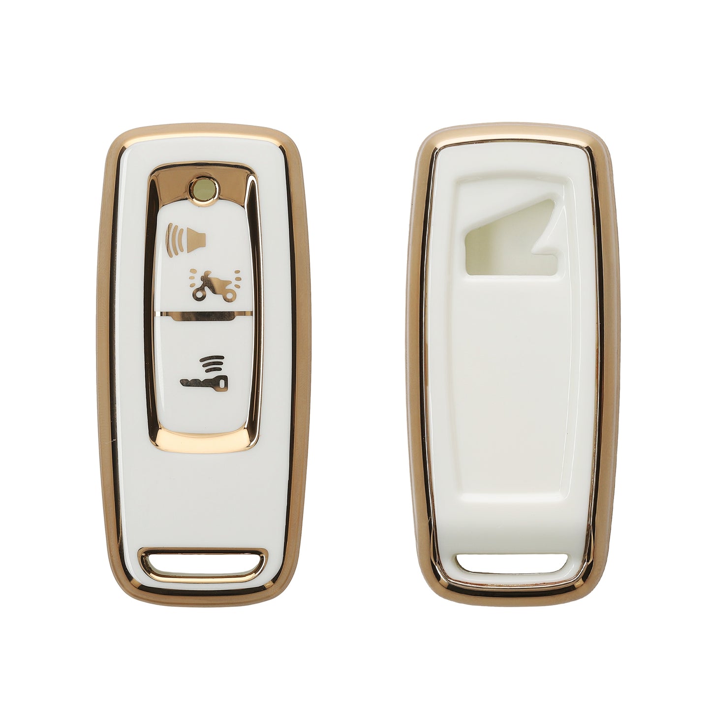 kwmobile Motorradschlüssel Hülle kompatibel mit PCX160 / Vision / SH350 - Motorrad Schlüsselhülle Silikon Cover - Fahrzeugschlüssel Case in Weiß Gold Weiß  [dsg02]