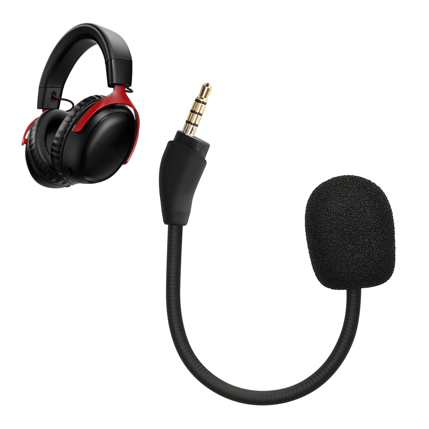 kwmobile Ersatz Kopfhörer Mikrofon kompatibel mit Kingston HyperX Cloud III Headset - Gaming Headphones Mikrofon mit 3,5 mm Klinkenstecker - Schwarz Schwarz  