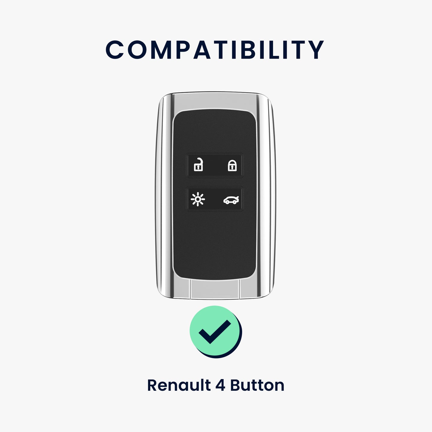 kwmobile Premium Autoschlüssel Schutzhülle kompatibel mit Renault 4-Tasten Smartkey Autoschlüssel (nur Keyless Go) Hülle - Schlüssel Tasche