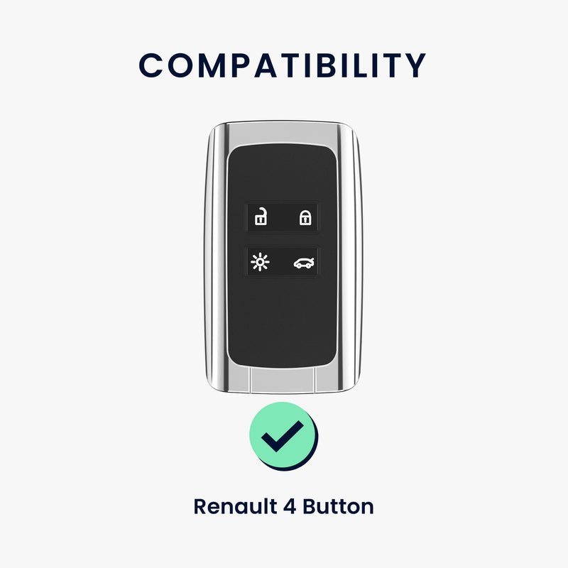 kwmobile Premium Autoschlüssel Schutzhülle kompatibel mit Renault 4-Tasten Smartkey Autoschlüssel (nur Keyless Go) Hülle - Schlüssel Tasche