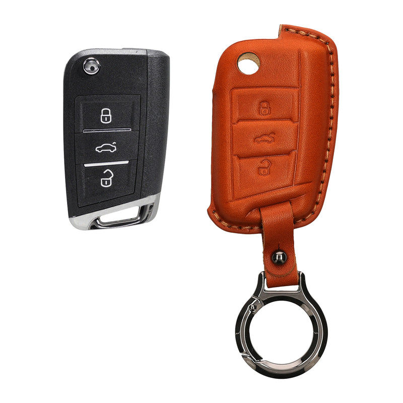 kwmobile Premium Autoschlüssel Schutzhülle kompatibel mit VW Golf 7 MK7 3-Tasten Autoschlüssel Hülle - Schlüssel Tasche