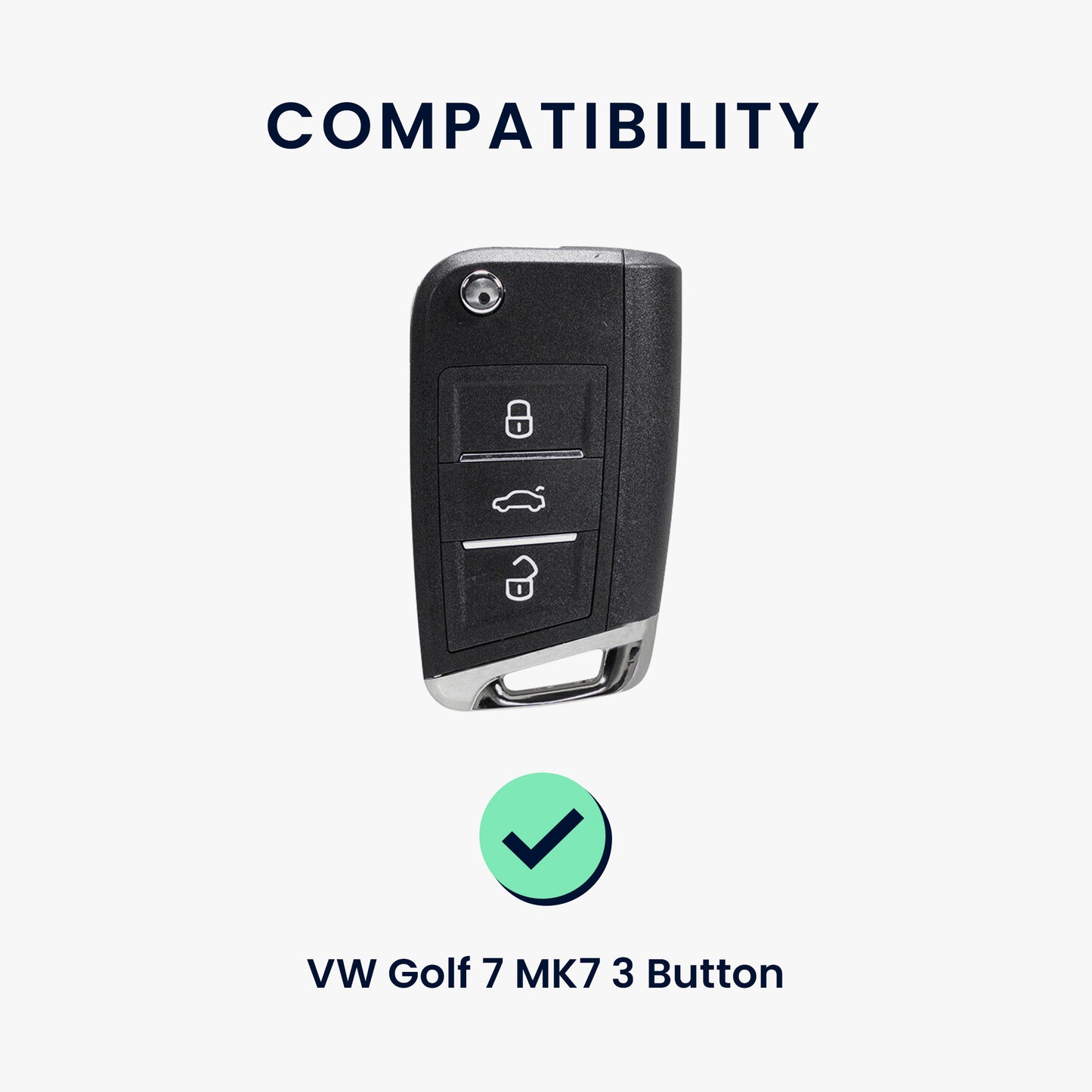 kwmobile Premium Autoschlüssel Schutzhülle kompatibel mit VW Golf 7 MK7 3-Tasten Autoschlüssel Hülle - Schlüssel Tasche
