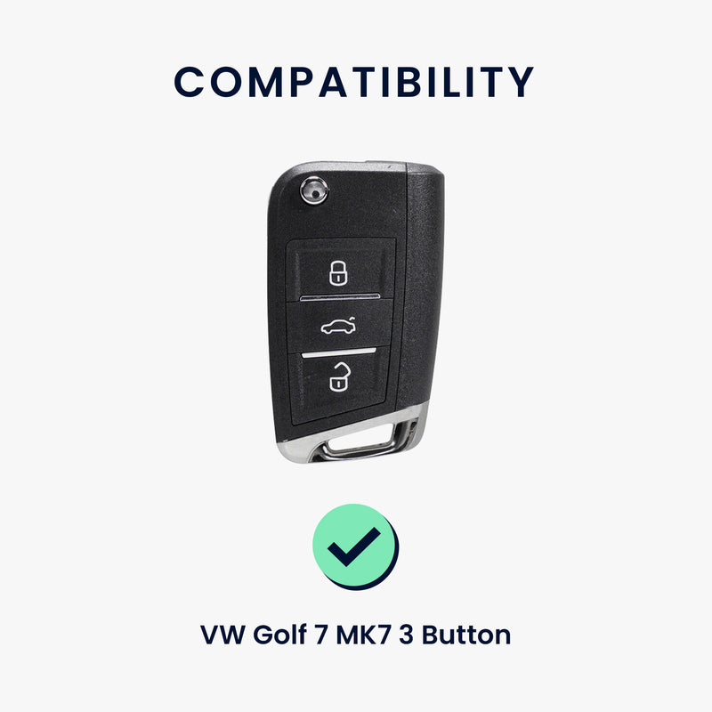 kwmobile Premium Autoschlüssel Schutzhülle kompatibel mit VW Golf 7 MK7 3-Tasten Autoschlüssel Hülle - Schlüssel Tasche