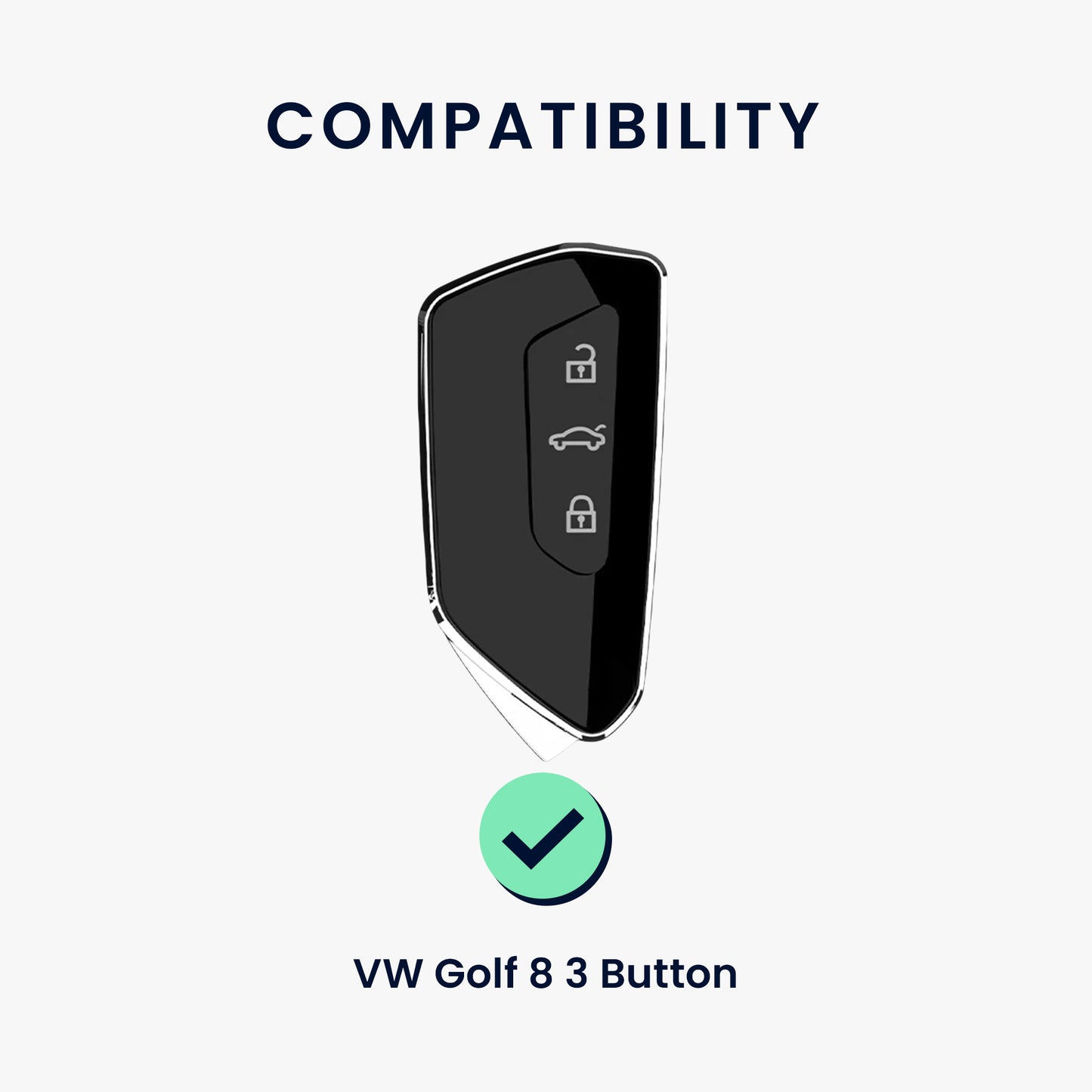 kwmobile Premium Autoschlüssel Schutzhülle kompatibel mit VW Golf 8 3-Tasten Autoschlüssel Hülle - Schlüssel Tasche